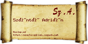 Szántó Adrián névjegykártya